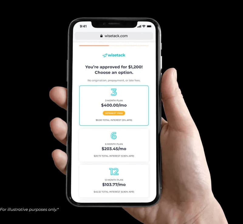 Wisetack Financing App on Phone